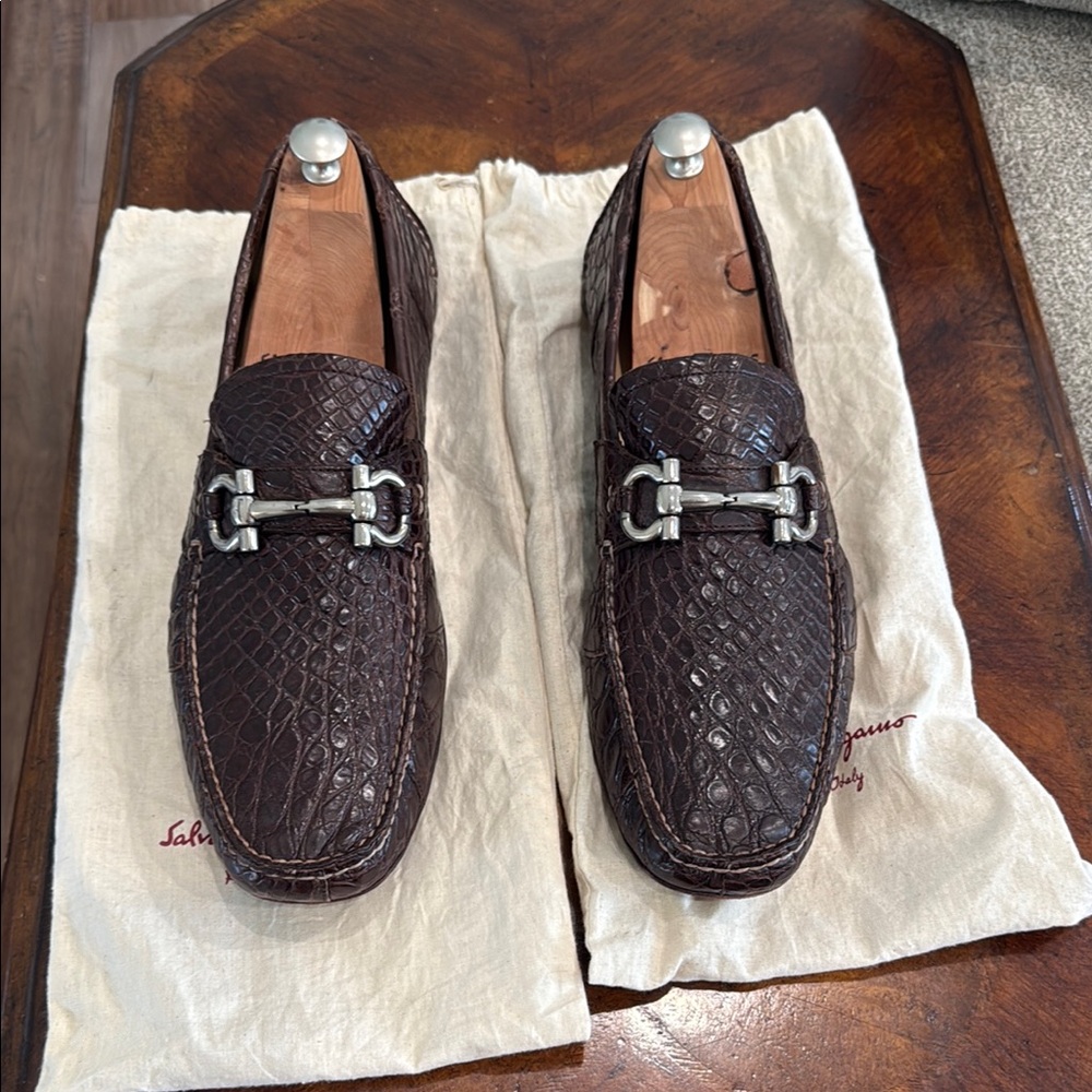 Elegant Brown Loafers with Silver Detailing